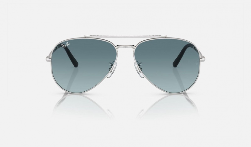 Ray Ban New Aviator Men's Sunglasses Blue | 90814-ZDBA