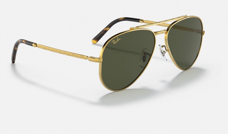 Ray Ban New Aviator Men's Sunglasses Green | 23078-YOCG