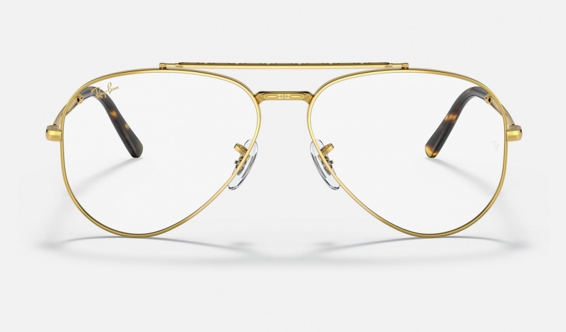 Ray Ban New Aviator Optics Men's Eyeglasses Gold | 74650-LSRU