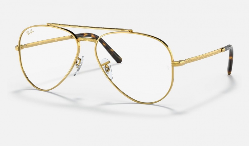 Ray Ban New Aviator Optics Men\'s Eyeglasses Gold | 74650-LSRU