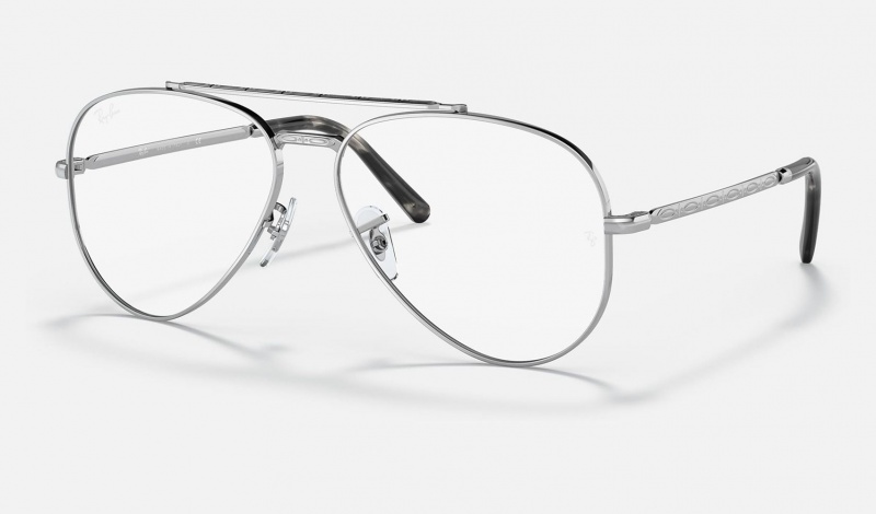 Ray Ban New Aviator Optics Women\'s Eyeglasses Silver | 01962-ORQB