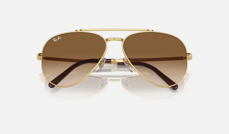 Ray Ban New Aviator Women's Sunglasses Brown | 71832-HKQY