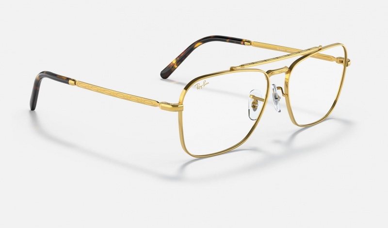 Ray Ban New Caravan Optics Men's Eyeglasses Gold | 87201-BJXL