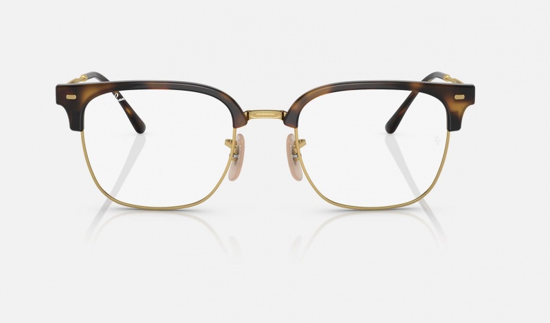 Ray Ban New Clubmaster Optics Men's Eyeglasses Gold | 49235-TJNM