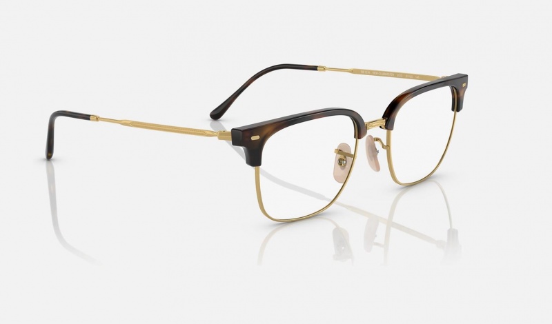 Ray Ban New Clubmaster Optics Men's Eyeglasses Gold | 49235-TJNM