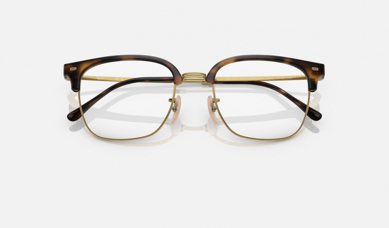 Ray Ban New Clubmaster Optics Men's Eyeglasses Gold | 49235-TJNM