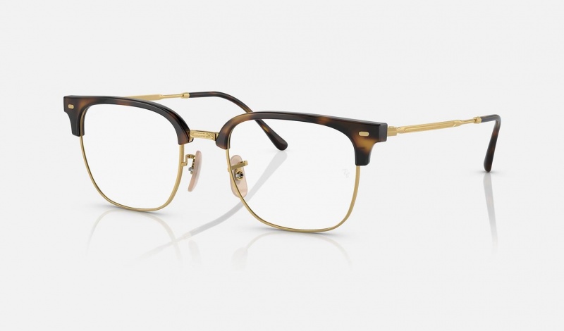 Ray Ban New Clubmaster Optics Men\'s Eyeglasses Gold | 49235-TJNM