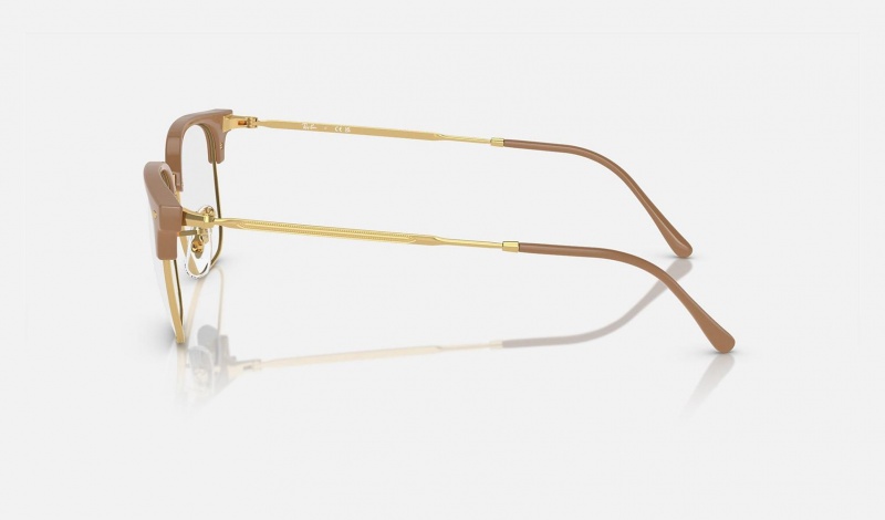 Ray Ban New Clubmaster Optics Men's Eyeglasses Gold | 06843-DIUE