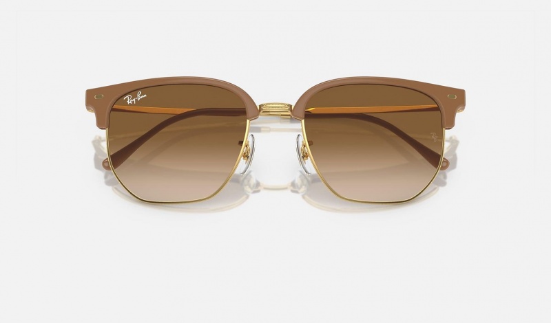 Ray Ban New Clubmaster Women's Sunglasses Brown | 16837-QHKG