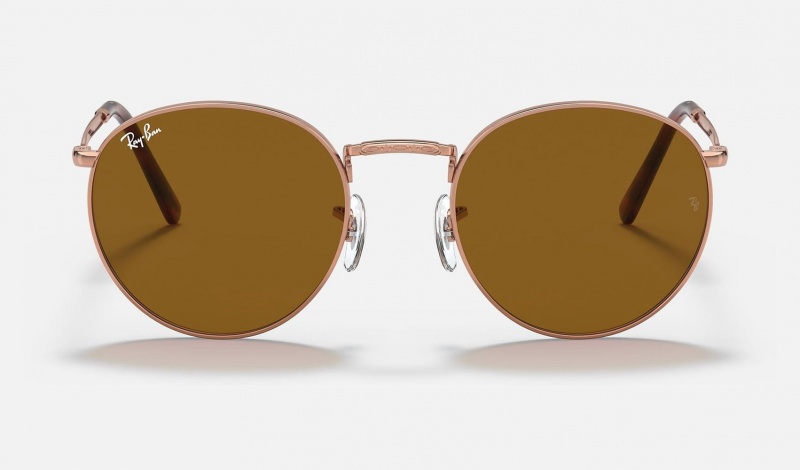 Ray Ban New Round Men's Sunglasses Brown | 59316-WIUE