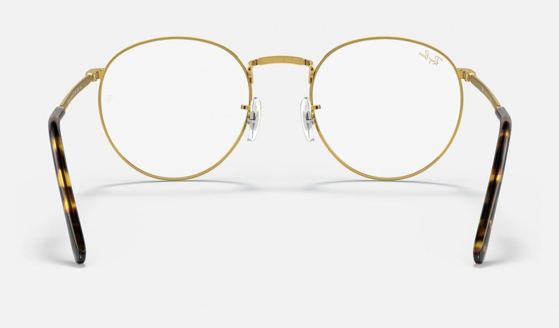 Ray Ban New Round Optics Men's Eyeglasses Gold | 81639-ICNJ