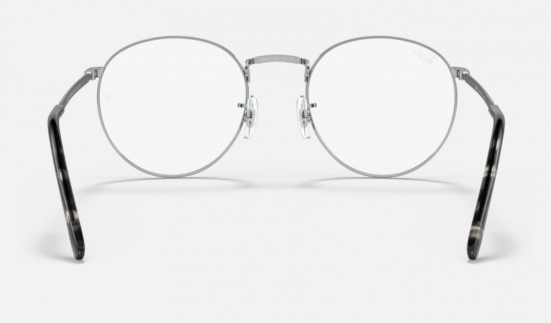 Ray Ban New Round Optics Men's Eyeglasses Silver | 64275-NWBI