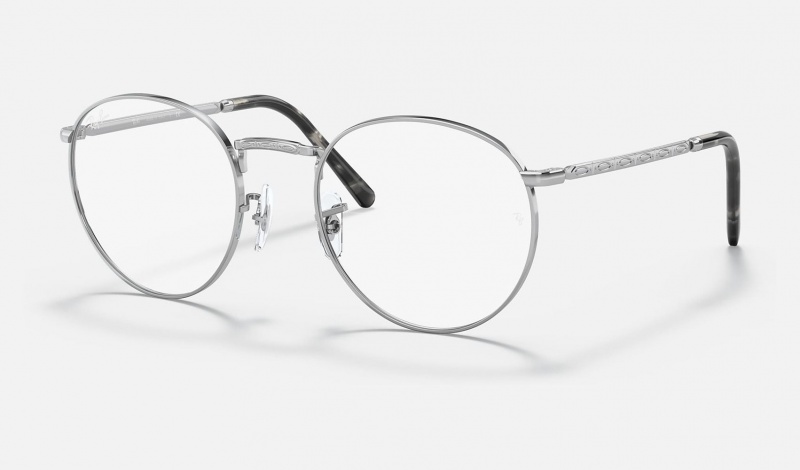 Ray Ban New Round Optics Men\'s Eyeglasses Silver | 64275-NWBI