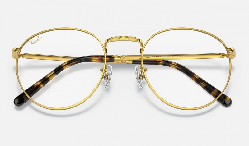 Ray Ban New Round Optics Women's Eyeglasses Gold | 31706-IUCG