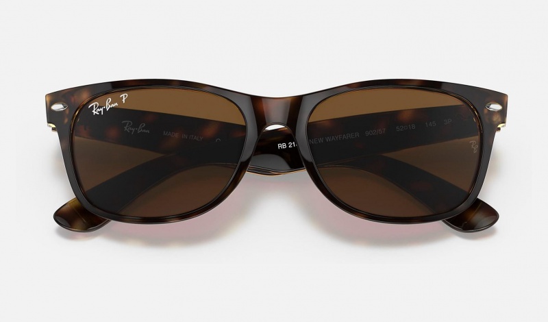 Ray Ban New Wayfarer Classic Men's Sunglasses Brown | 65940-CXWY