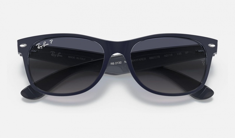 Ray Ban New Wayfarer Classic Women's Sunglasses Blue | 74925-FNKT