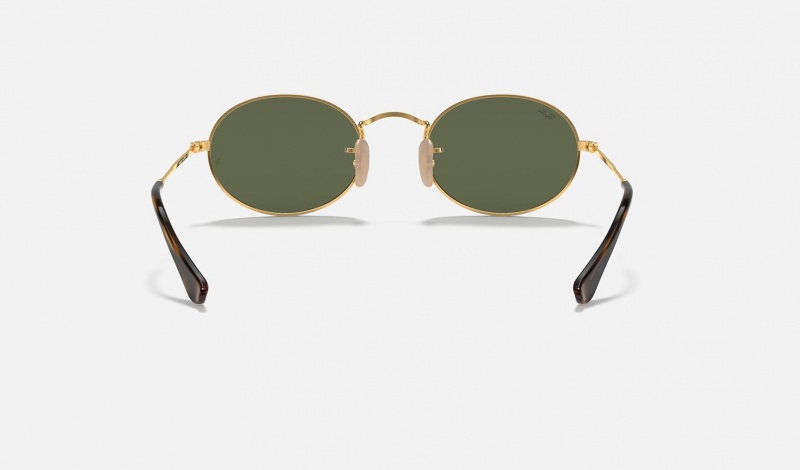 Ray Ban Oval Flat Lenses Men's Sunglasses Green | 25470-YRGK