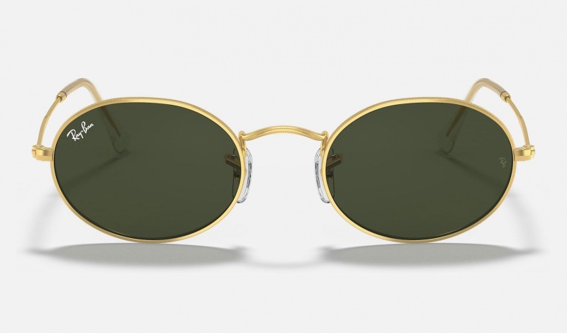 Ray Ban Oval Legend Gold Women's Sunglasses Green | 98425-LXJE