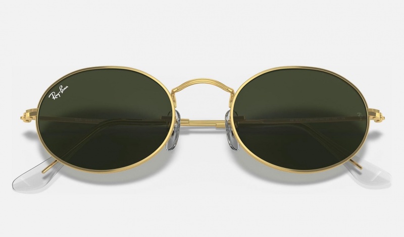 Ray Ban Oval Legend Gold Women's Sunglasses Green | 98425-LXJE