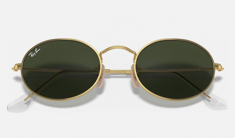 Ray Ban Oval Men's Sunglasses Green | 38465-JMNA