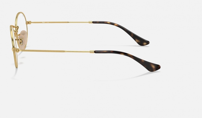 Ray Ban Oval Optics Men's Eyeglasses Gold | 01963-ESQX