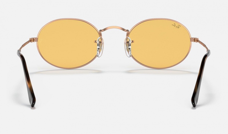 Ray Ban Oval @collection Men's Sunglasses Yellow | 85239-BPUR