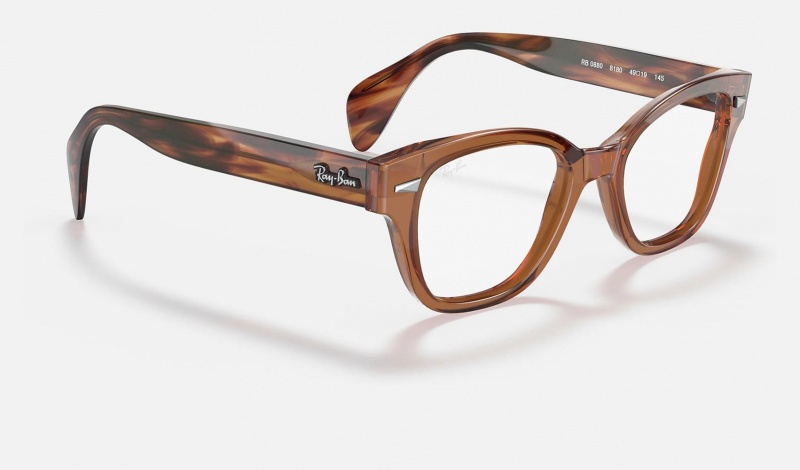 Ray Ban RB0880 Optics Men's Eyeglasses Brown | 93608-WRXG