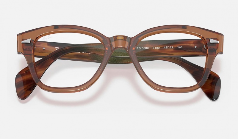 Ray Ban RB0880 Optics Men's Eyeglasses Brown | 93608-WRXG