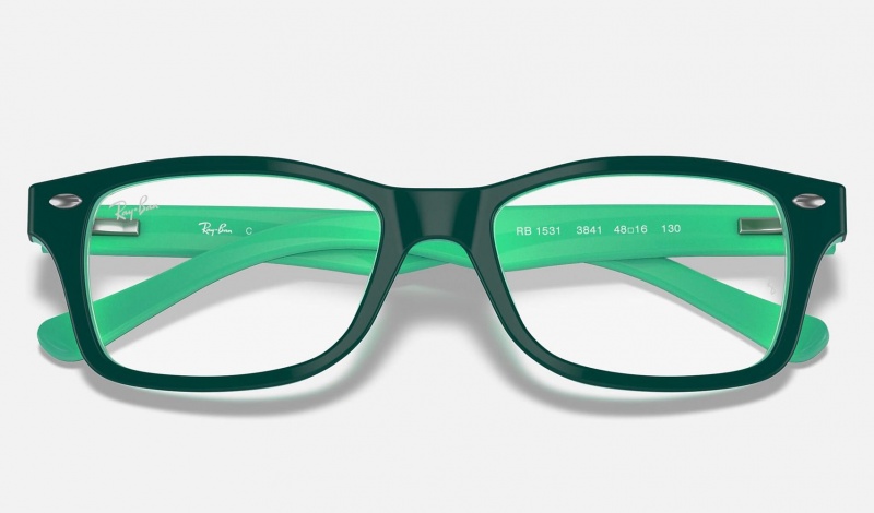 Ray Ban RB1531 Optics Kids' Eyeglasses Green | 76014-ZVHX