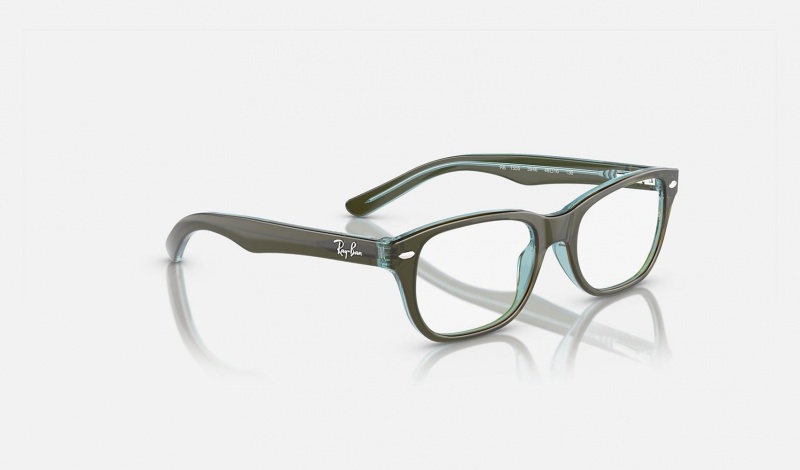 Ray Ban RB1555 Optics Kids' Eyeglasses Green | 93268-JZBC