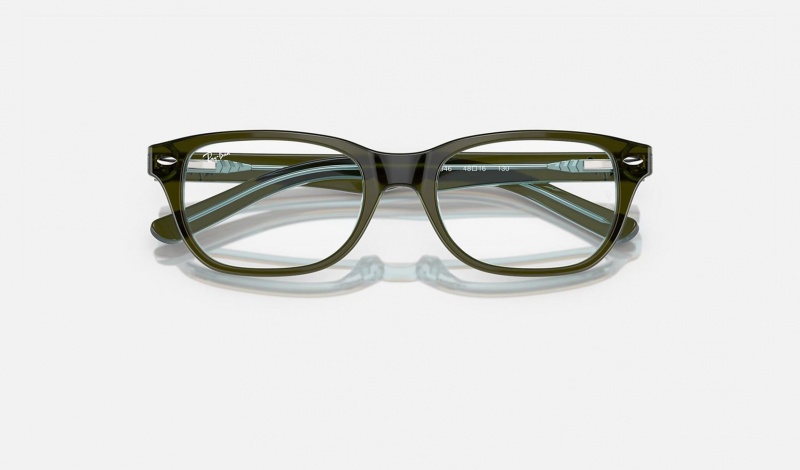 Ray Ban RB1555 Optics Kids' Eyeglasses Green | 93268-JZBC