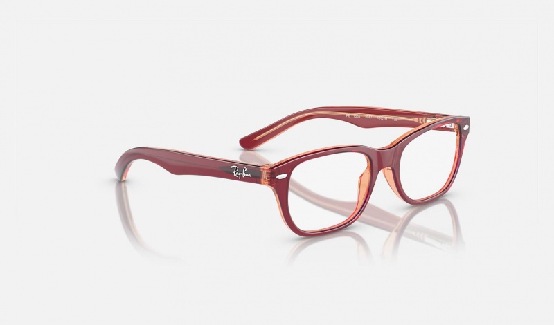 Ray Ban RB1555 Optics Kids' Eyeglasses Red | 04175-GYJX