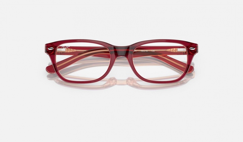 Ray Ban RB1555 Optics Kids' Eyeglasses Red | 04175-GYJX