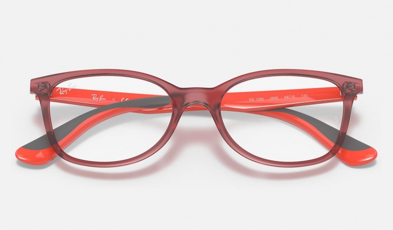 Ray Ban RB1586 Optics Kids' Eyeglasses Red | 51967-KHZC