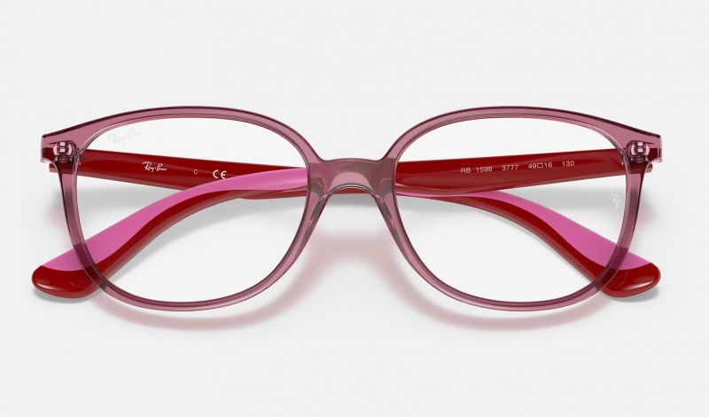 Ray Ban RB1598 Optics Kids' Eyeglasses Red | 65283-FCUR