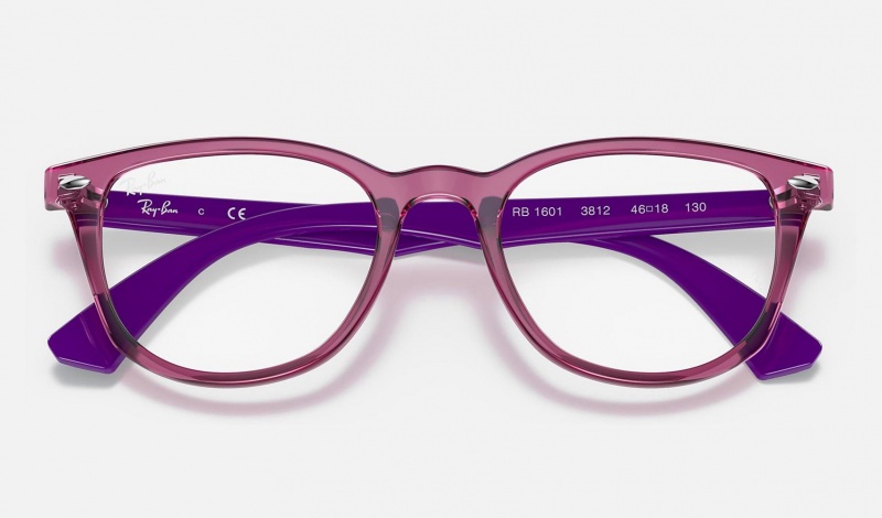 Ray Ban RB1601 Optics Kids' Eyeglasses Purple | 86350-XKMF