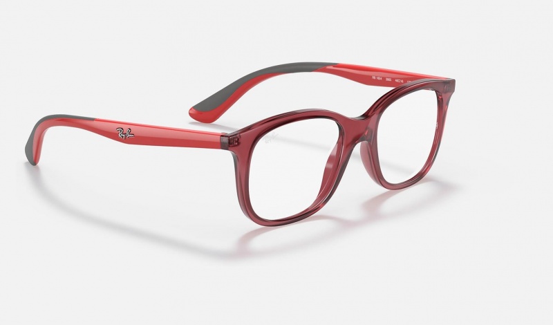 Ray Ban RB1604 Optics Kids' Eyeglasses Red | 69058-ZQNM