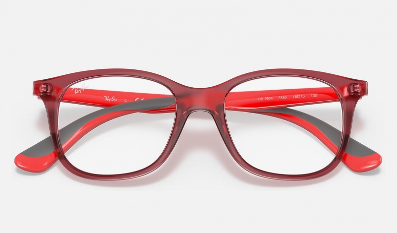 Ray Ban RB1604 Optics Kids' Eyeglasses Red | 69058-ZQNM