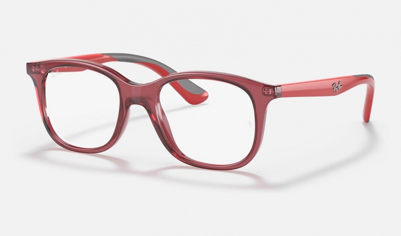 Ray Ban RB1604 Optics Kids\' Eyeglasses Red | 69058-ZQNM