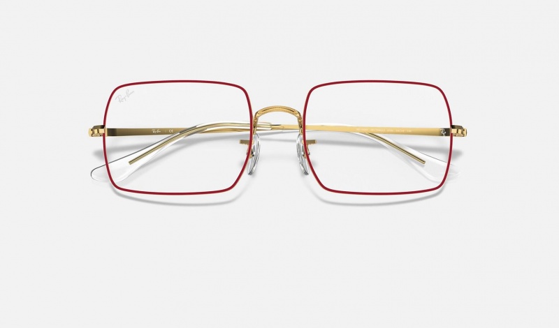 Ray Ban RB1969v Rectangle Men's Eyeglasses Red | 73648-XUKE