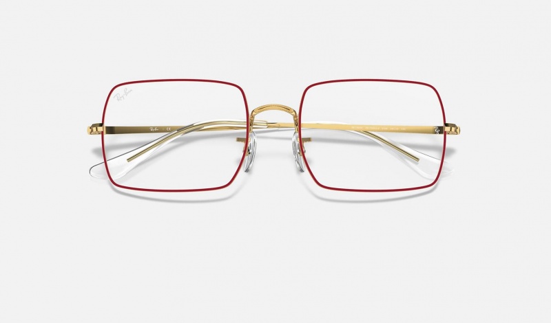 Ray Ban RB1969v Rectangle Women's Eyeglasses Red | 12580-PBQW