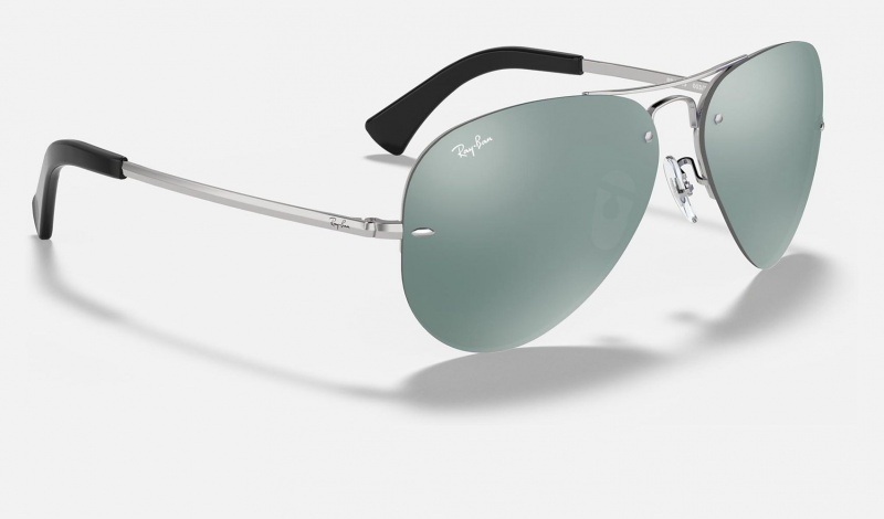 Ray Ban RB3449 Men's Sunglasses Silver | 28917-SEYT