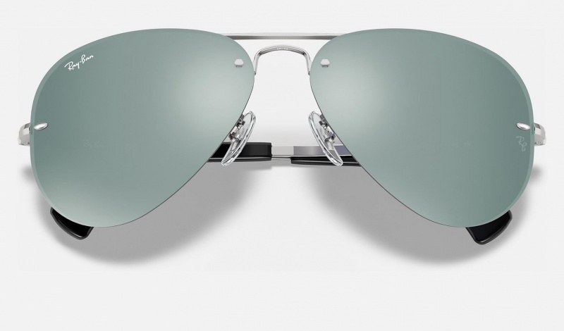 Ray Ban RB3449 Men's Sunglasses Silver | 28917-SEYT