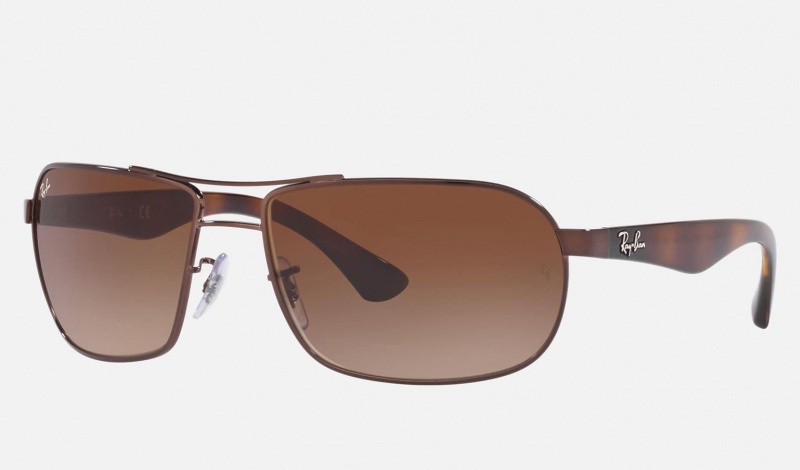 Ray Ban RB3492 Men's Sunglasses Brown | 34928-SWTL