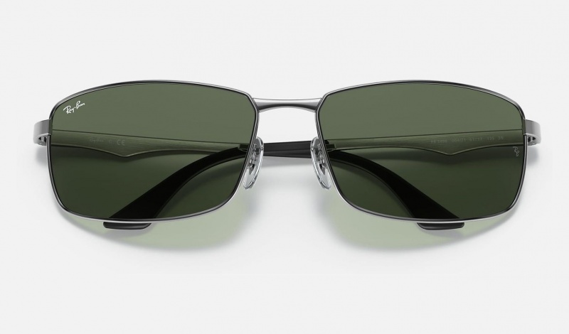 Ray Ban RB3498 Men's Sunglasses Green | 90124-RHLJ