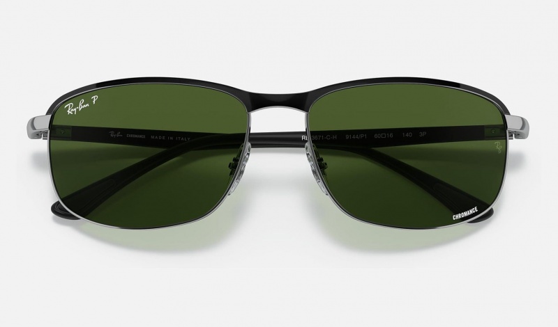 Ray Ban RB3671ch Chromance Men's Sunglasses Green | 51842-ZOVQ