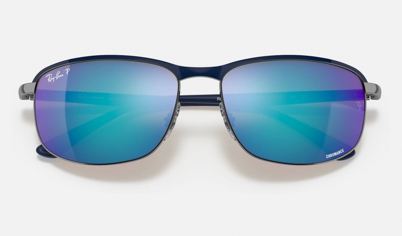 Ray Ban RB3671ch Chromance Men's Sunglasses Blue | 98062-UXSA