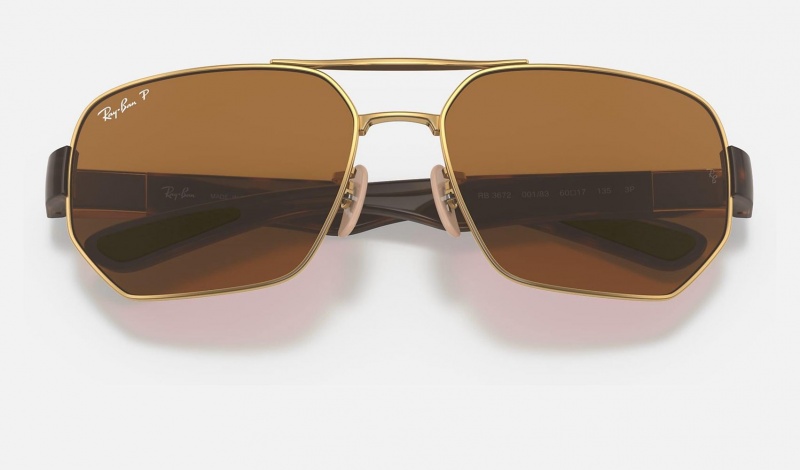 Ray Ban RB3672 Men's Sunglasses Brown | 79546-PBOK