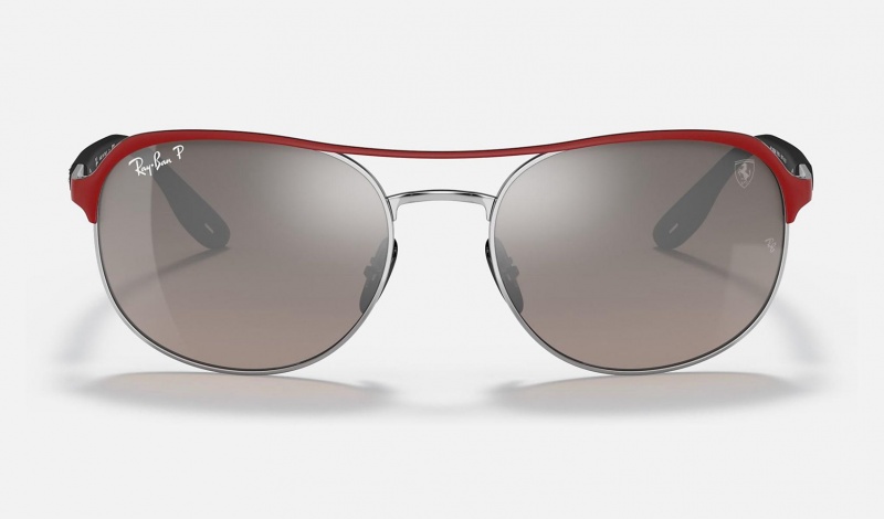 Ray Ban RB3685m Scuderia Ferrari Collection Men's Sunglasses Silver | 82396-FRSZ