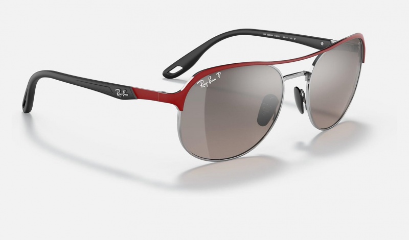 Ray Ban RB3685m Scuderia Ferrari Collection Men's Sunglasses Silver | 82396-FRSZ